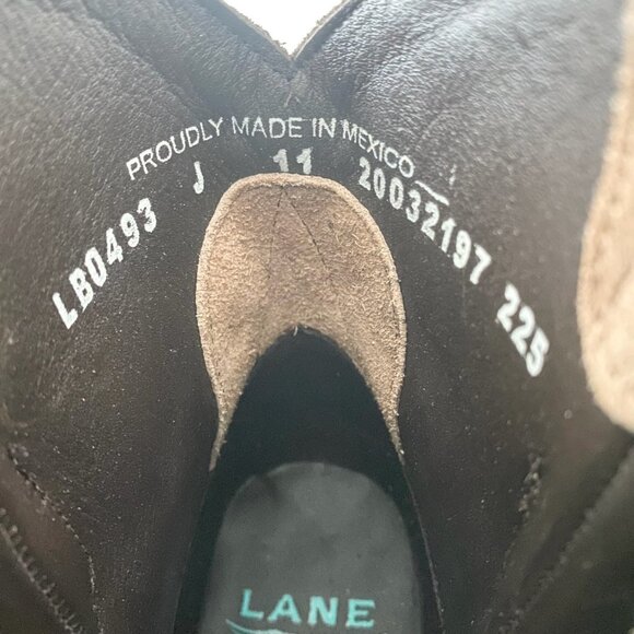 Lane LEXINGTON Womens Cowboy Bootie 11 Latte Suede Western Cowgirl Short Boots - Picture 9 of 11